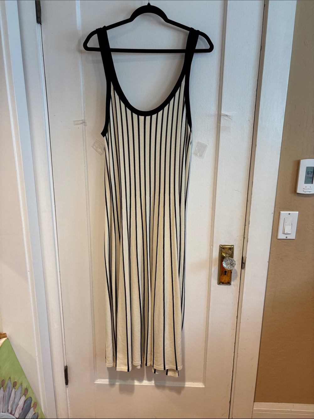 Astr Striped Knix Black and Cream Maxi Dress - Picture 5 of 7
